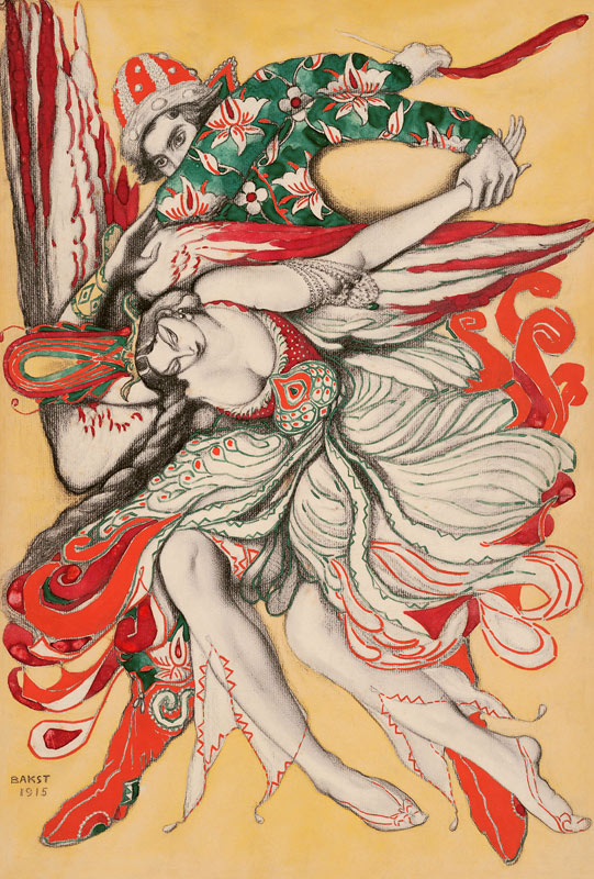 Poster design for the ballet "The Firebird" ("L'Oiseau de feu") by I. Stravinsky from Leon Nikolajewitsch Bakst