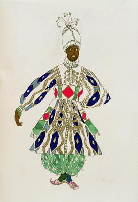 Costume for a 'negro', from Aladdin, 1916 (colour litho) from Leon Nikolajewitsch Bakst