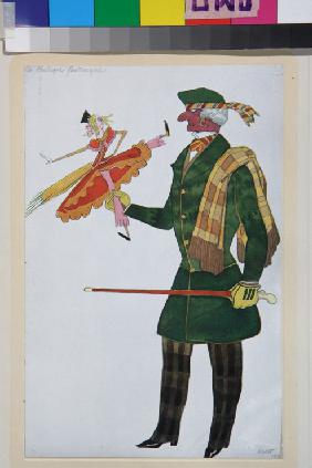 Englishman. Costume design for the ballet "The Magic Toy Shop" by G. Rossini