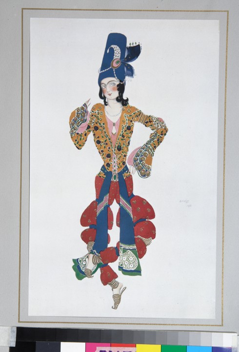 Costume design for the ballet Sheherazade by N. Rimsky-Korsakov from Leon Nikolajewitsch Bakst