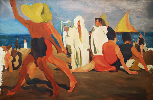 Bathers on the Lido, Venice (Serge Diaghilev and Vaslav Nijinsky on the Beach) from Leon Nikolajewitsch Bakst