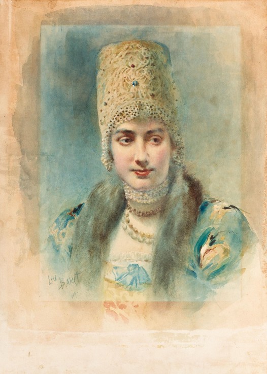 Portrait of a Girl Wearing a Kokoshnik from Leon Nikolajewitsch Bakst