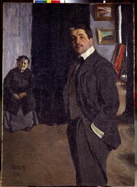 Portrait of Sergei Dyagilev (1872-1929) with his nurse