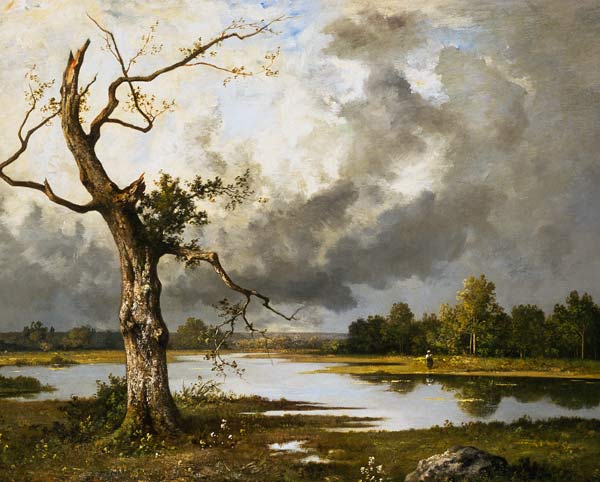 Französische Flusslandschaft mit absterbendem Baum. from Léon Richet