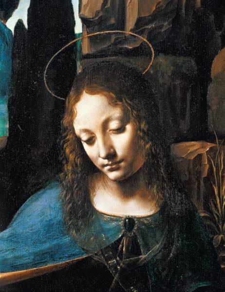 Detail of the Head of the Virgin, from The Virgin of the Rocks (The Virgin with the Infant Saint Joh from Leonardo da Vinci
