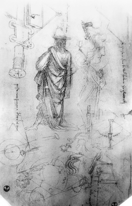 Studies (pen and ink on paper) from Leonardo da Vinci