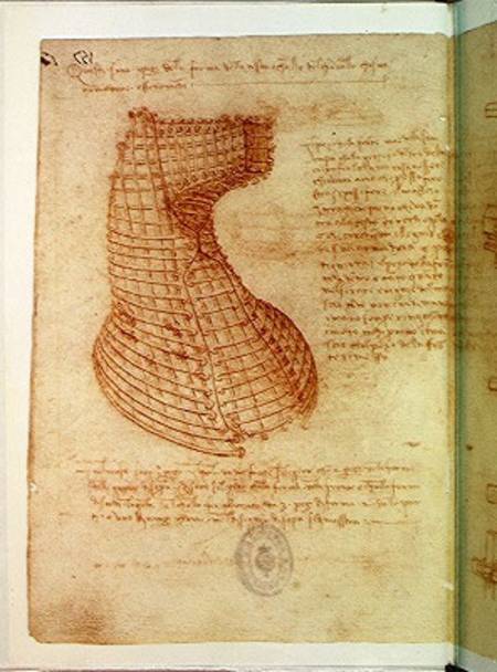 Codex Madrid 1/57-R Study for a sculpture of a horse (pen & brown ink on paper) from Leonardo da Vinci