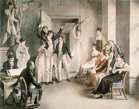 Franz Schubert (1797-1828). Party game of the Schubertians in Atzenbrugg