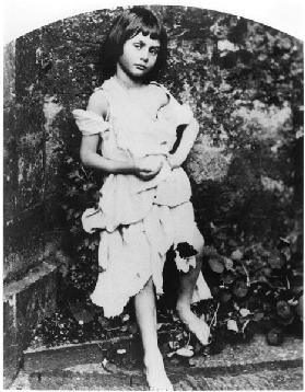 Alice Pleasance Liddell (1852-1934) as the beggar maid (b/w photo) 