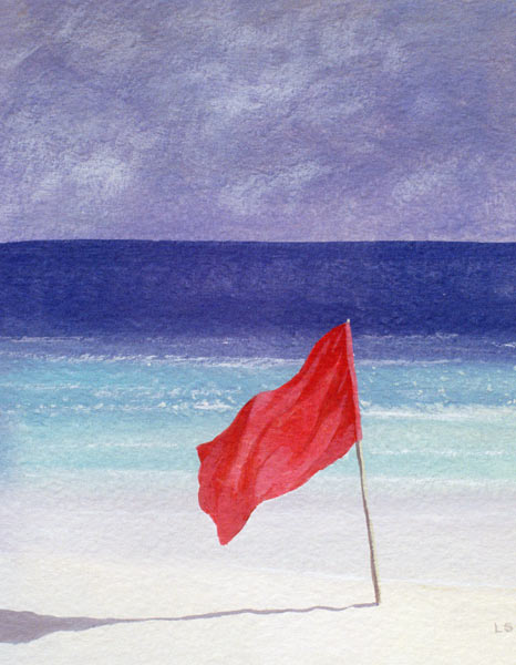 Beach Flag - Storm Warning, 1985 (acrylic on paper)  from Lincoln  Seligman