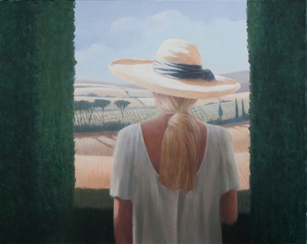 Girl, back view, Tuscany from Lincoln  Seligman