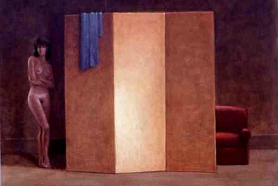 Girl with Gold Screen, 1992 (acrylic on paper) (see 135441)  from Lincoln  Seligman