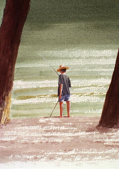 Henry Fishing, 1990 (acrylic on paper)  from Lincoln  Seligman
