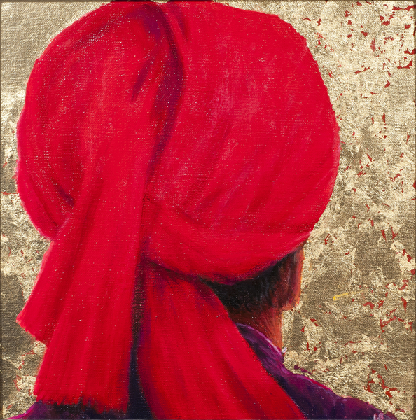 Red Turban on Gold Leaf from Lincoln  Seligman