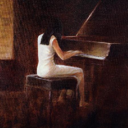 Pianist, Hanoi (oil on canvas) 