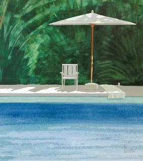 Poolside, 1994 (acrylic on paper) 