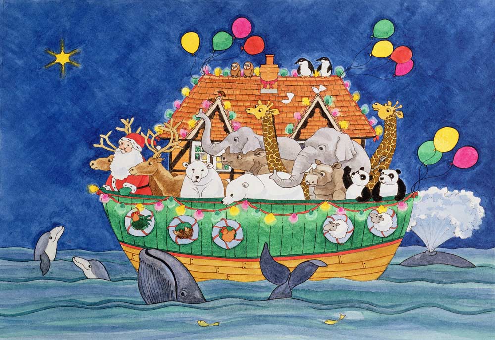 Santa''s Ark (gouache on paper)  from Linda  Benton