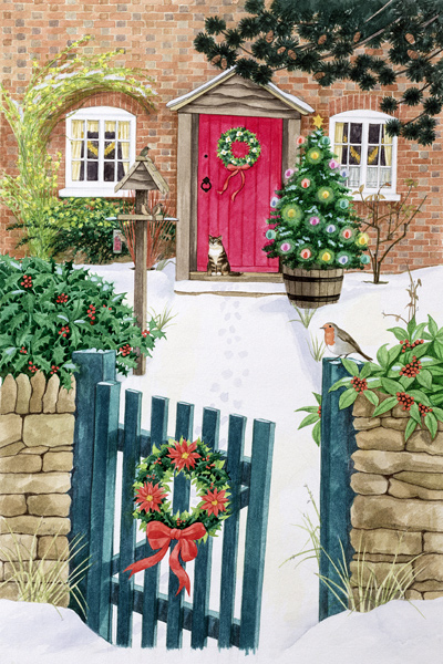 Snowy Front Garden (gouache on paper)  from Linda  Benton