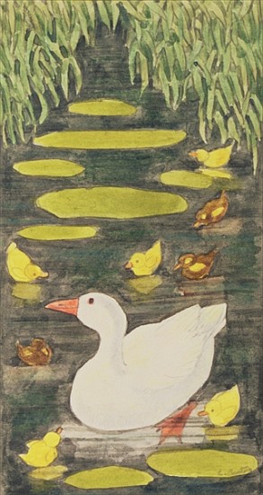 Mother Duck in the pond with her ducklings from Linda  Benton
