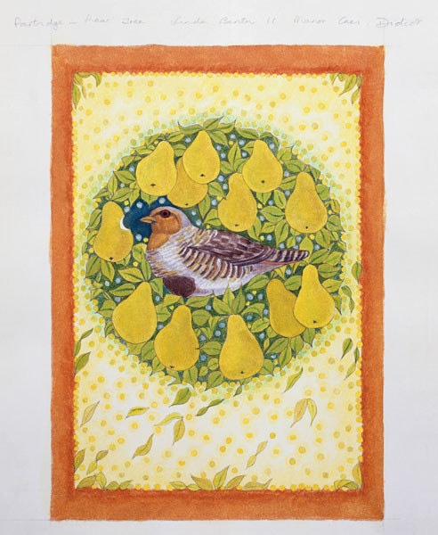 Partridge in a Pear Tree (w/c on paper)  from Linda  Benton