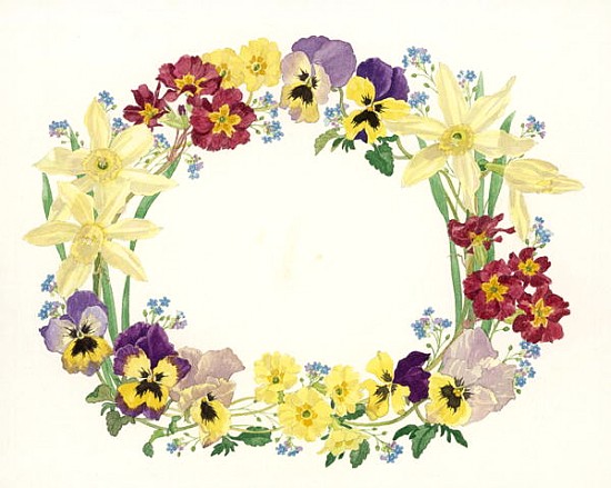 Spring Flower Oval, 1995 (w/c on paper)  from Linda  Benton
