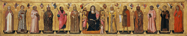 Thronende Madonna mit Kind und dem Stifter, zwölf Heiligen und Propheten from Lippo Memmi