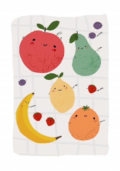 Obst-Kinderposter