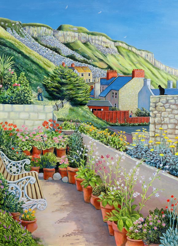 Garden Terrace and Cliff, 2002 (oil on board)  from Liz  Wright