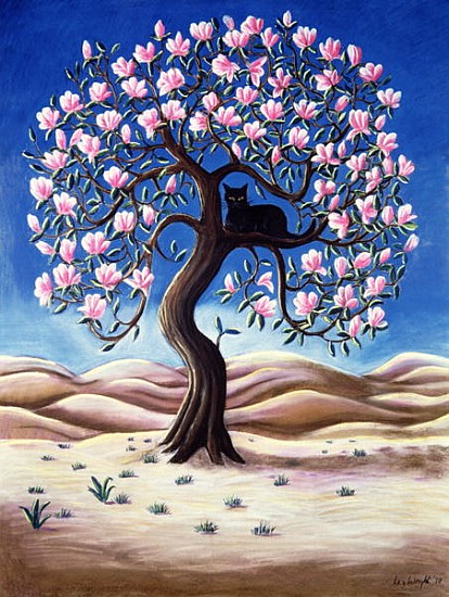 Black Cat in a Magnolia Tree, 1988 (pastel)  from Liz  Wright
