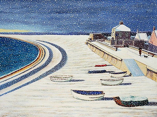 Cove House Inn and Snow, 2008 (acrylic on paper)  from Liz  Wright