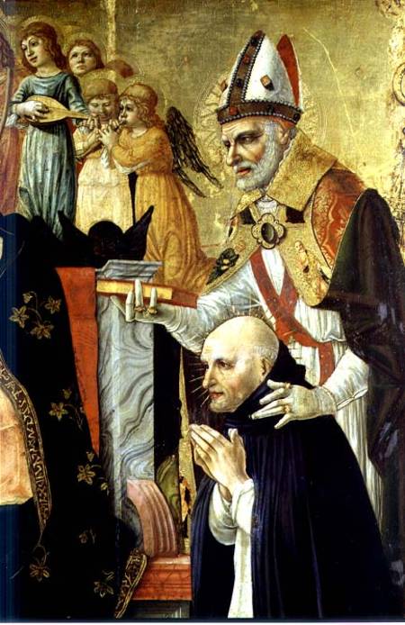 The Marriage of St Catherine of Siena, detail of St. Augustine and Dominican Beatus from Lorenzo d'Alessandro  da Severino II