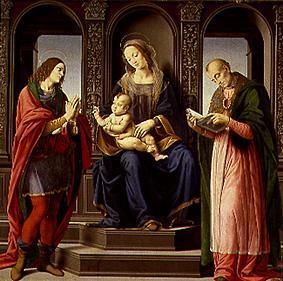 Die Madonna mit den hll.Julian und Nikolaus von Myra. from Lorenzo di Credi
