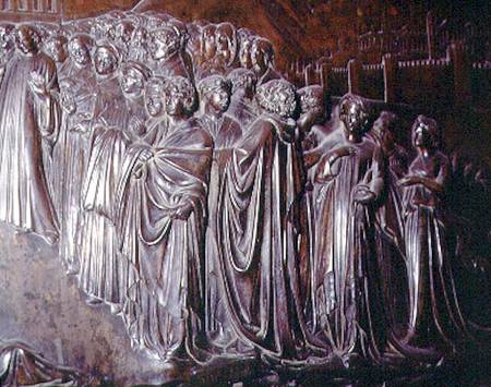 The Shrine of St. Zenobius, detail of crowd from Lorenzo  Ghiberti