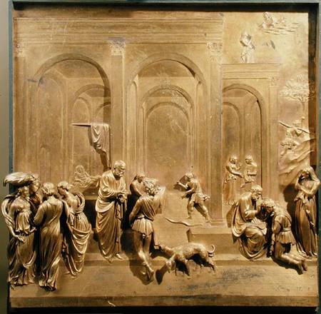 The Story of Jacob and Esau, original panel from the East Doors of the Baptistery from Lorenzo  Ghiberti