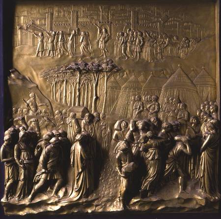 The Story of Joshua: Joshua instructs the Priests to lead the Israelites across the River Jordan and from Lorenzo  Ghiberti