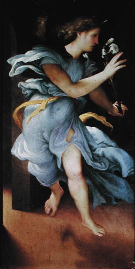 The Archangel Gabriel, left hand panel from the Annunciation from Lorenzo Lotto
