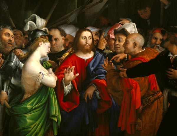 Christ and the Adulteress from Lorenzo Lotto