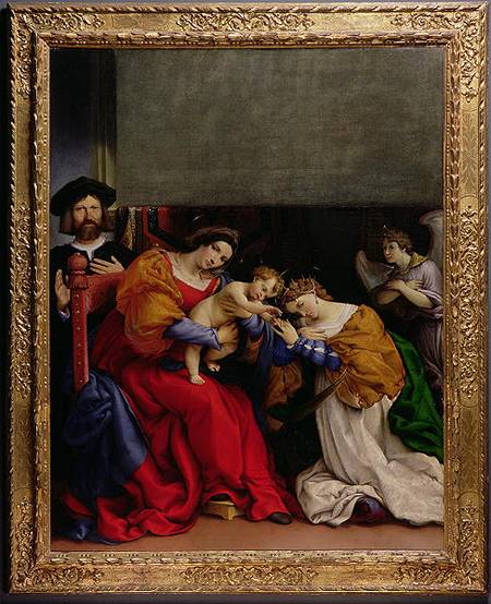 The Mystic Marriage of St. Catherine with the patron Niccolo Bonghi from Lorenzo Lotto