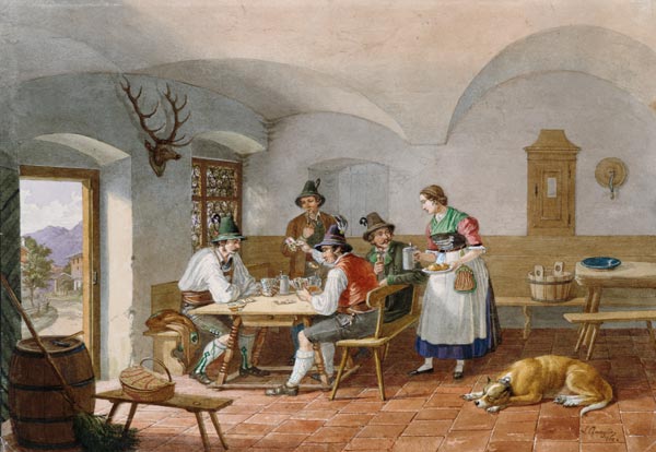 Kartenspielende Bauern from Lorenzo Quaglio d.J.