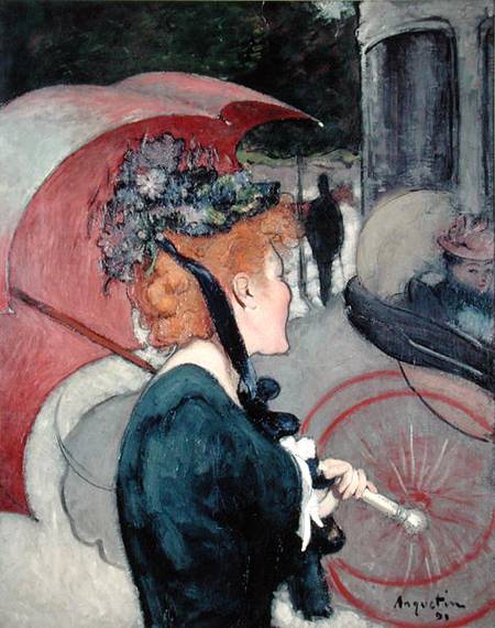 Woman with an umbrella, or The Walk from Louis Anquetin