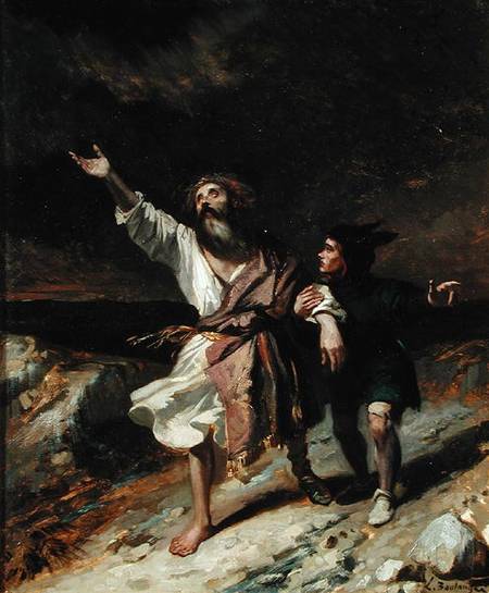 King Lear and the Fool in the Storm Act III Scene 2 from 'King Lear'  1836 from Louis Boulanger