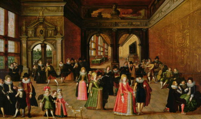 A Ball During the Reign of Henri IV (oil on panel) from Louis de Caullery