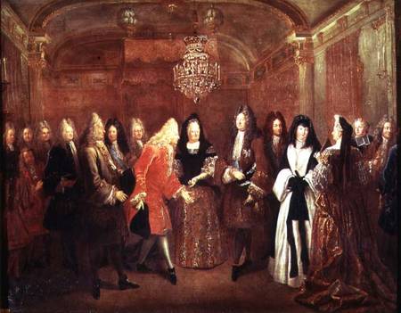 Louis XIV (1638-1715) welcomes the Elector of Saxony, Frederick Augustus II (1670-1733) to Fontaineb from Louis de Silvestre