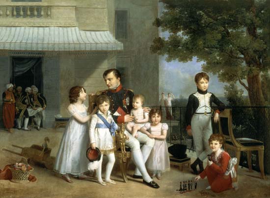 Portrait of Napoleon Bonaparte (1769-1821) with his Nephews and Nieces on the Terrace at Saint-Cloud from Louis Ducis