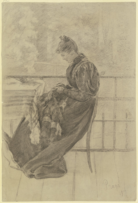Mary Eysen auf dem Balkon from Louis Eysen