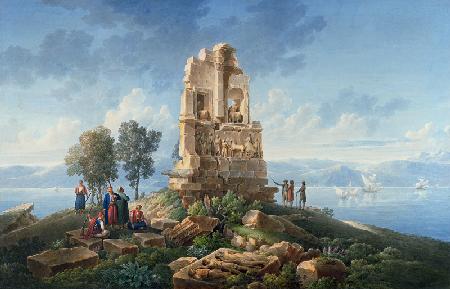 Grand Tourists at the Monument of Philopappos, Greece 1821