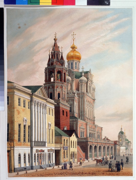 The Church of the Dormition of the Theotokos at the Pokrovka Street in Moscow from Louis Jules Arnout