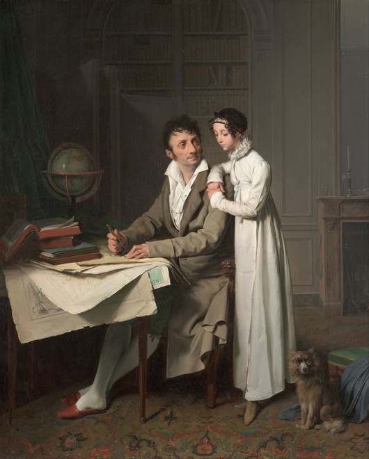 The Geography Lesson (Portrait of Monsieur Gaudry and His Daughter) from Louis-Léopold Boilly