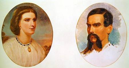 The Marriage Portrait of Richard Burton (1821-90) and Isabel Arundell (1831-96) June 1861 from Louis Lesanges