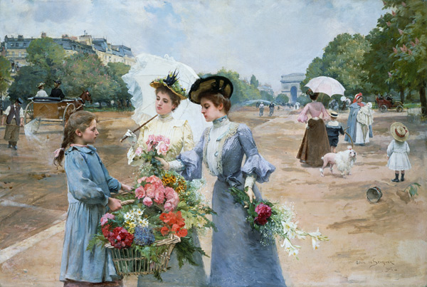 Blumenverkäuferin auf der Avenue du Bois de Boulogne from Louis Marie de Schryver
